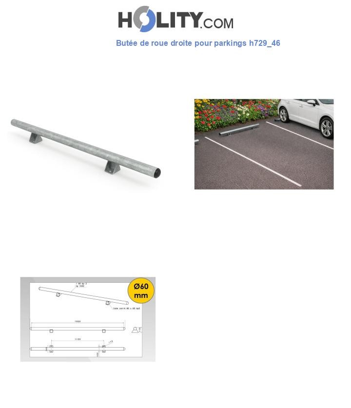 Butée de roue droite pour parkings h729_46
