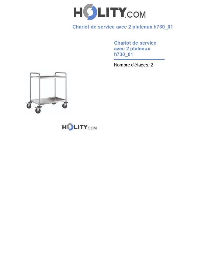 Chariot de service avec 2 plateaux h730_01