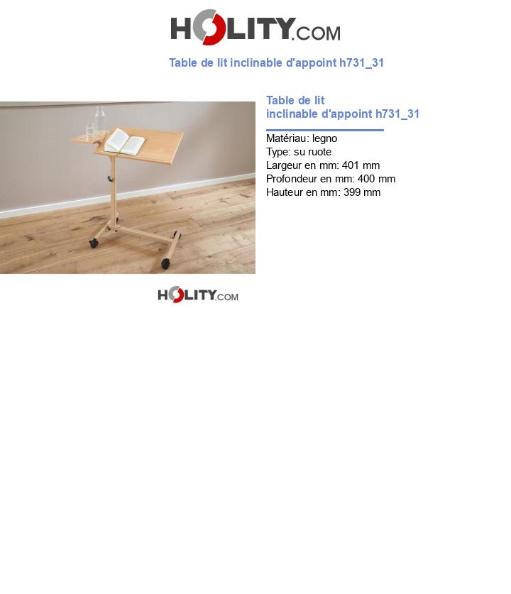 Table de lit inclinable d'appoint h731_31