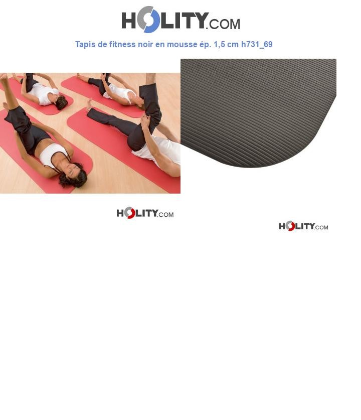 Tapis de fitness noir en mousse ép. 1,5 cm h731_69