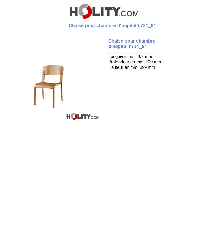 Chaise pour chambre d’hôpital h731_81