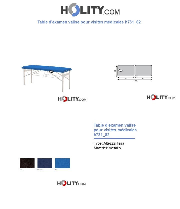 Table d'examen valise pour visites médicales h731_82