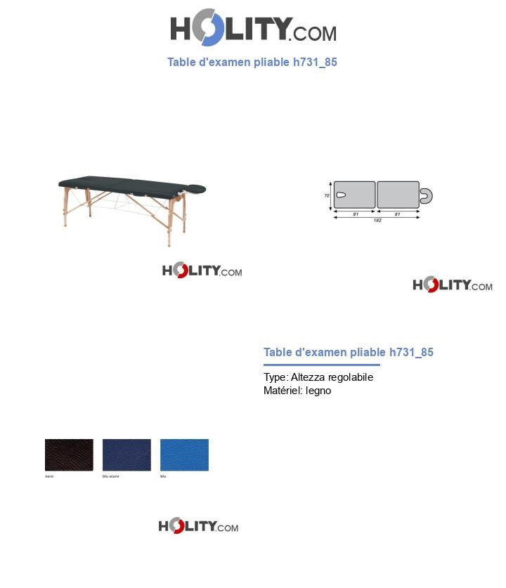 Table d'examen pliable h731_85