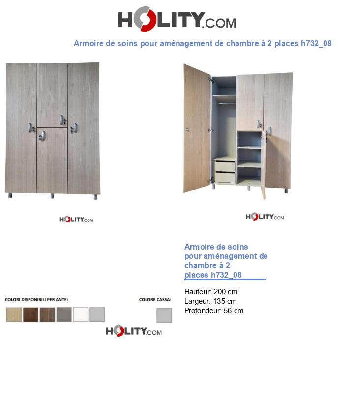 Armoire de soins pour aménagement de chambre à 2 places h732_08