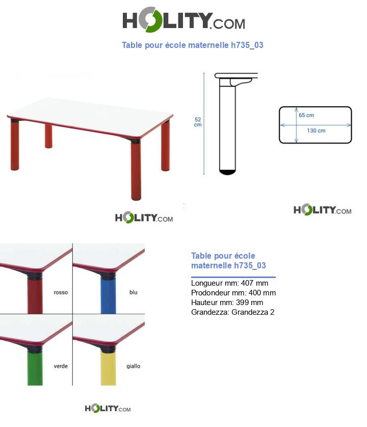 Table pour école maternelle h735_03