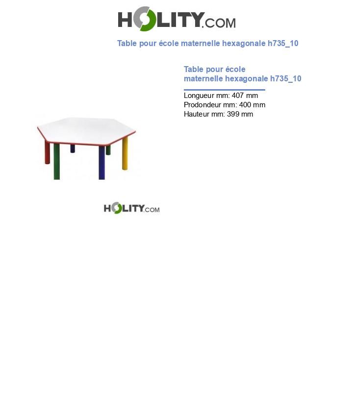 Table pour école maternelle hexagonale h735_10