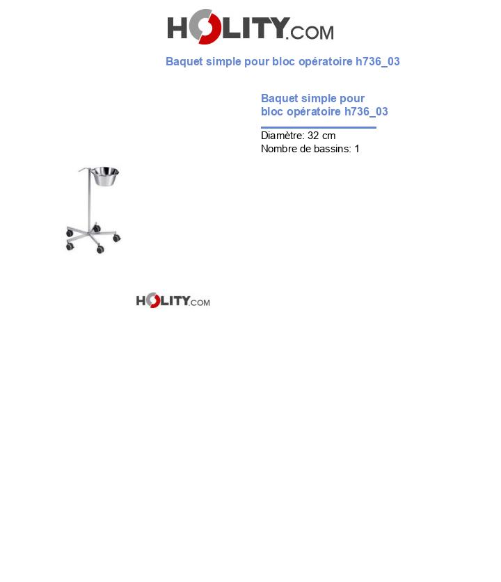 Baquet simple pour bloc opératoire h736_03