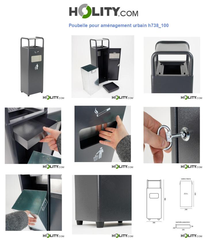 Poubelle pour aménagement urbain h738_100