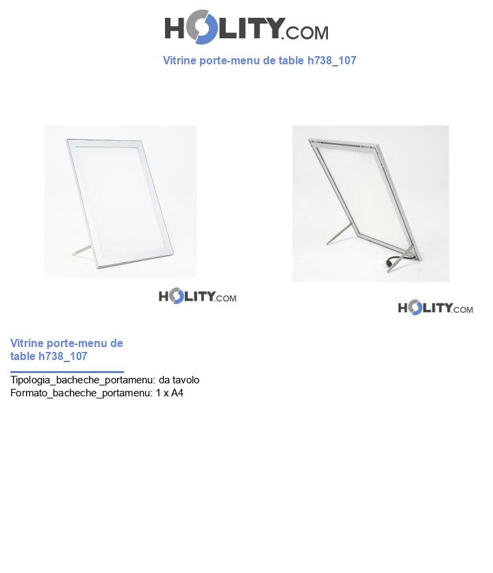 Vitrine porte-menu de table h738_107