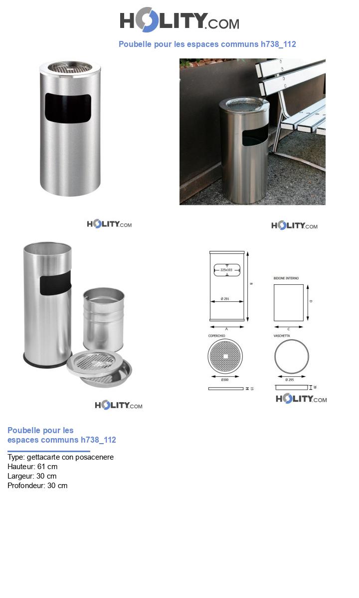 Poubelle pour les espaces communs h738_112
