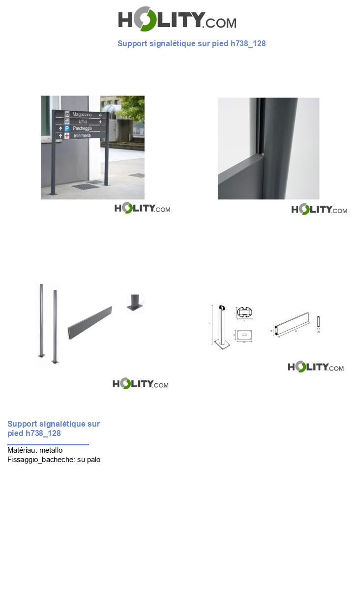 Support signalétique sur pied h738_128