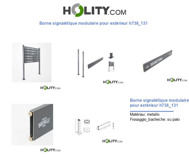 Borne signalétique modulaire pour extérieur h738_131