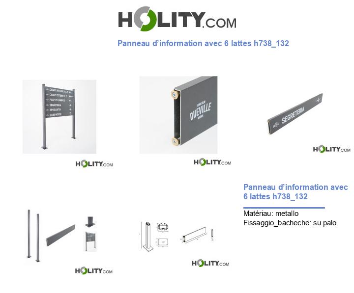 Panneau d’information avec 6 lattes h738_132