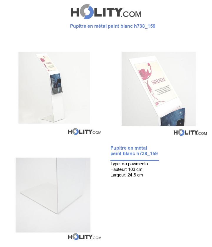 Pupitre en métal peint blanc h738_159