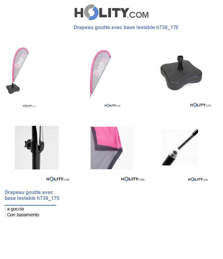 Drapeau goutte avec base lestable h738_170