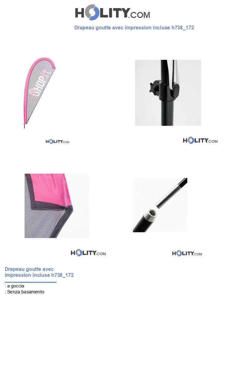 Drapeau goutte avec impression incluse h738_172