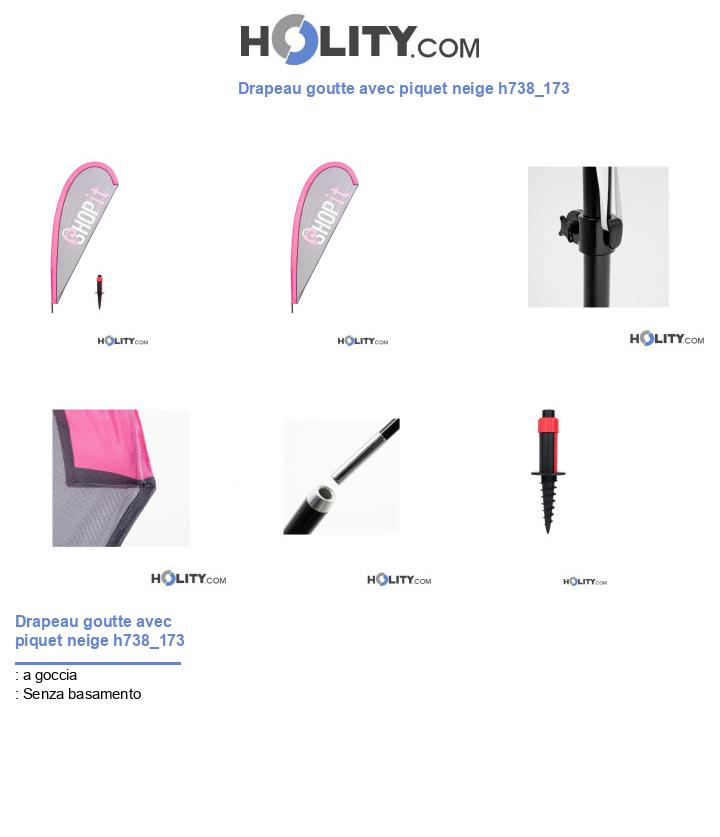 Drapeau goutte avec piquet neige h738_173