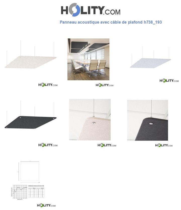Panneau acoustique avec câble de plafond h738_193