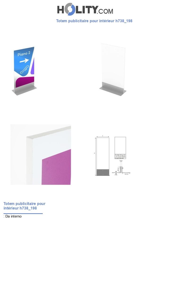 Totem publicitaire pour intérieur h738_198