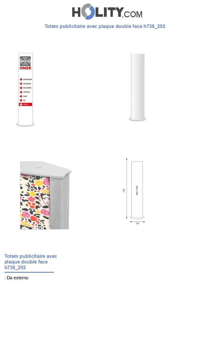Totem publicitaire avec plaque double face h738_202
