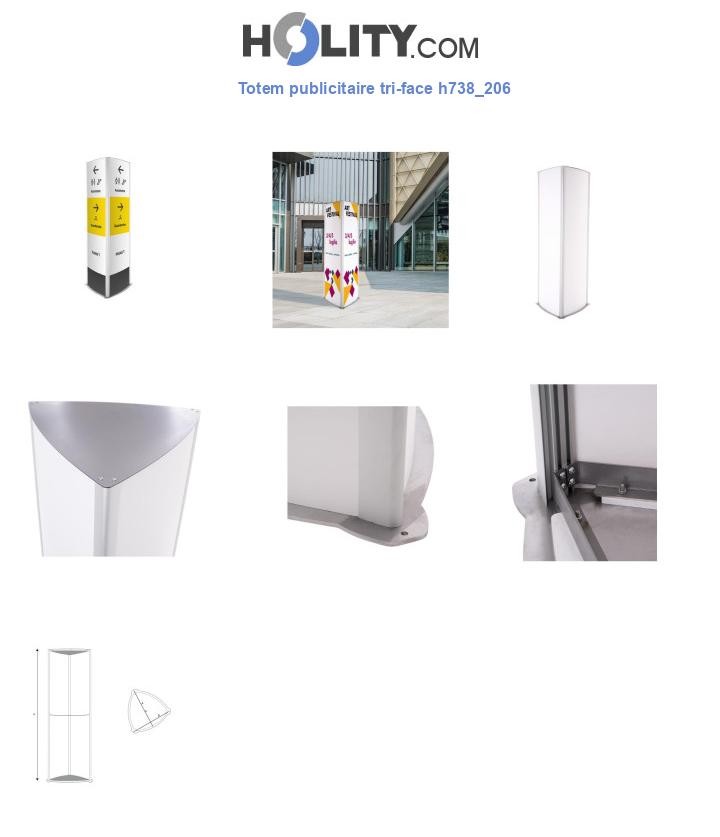 Totem publicitaire tri-face h738_206
