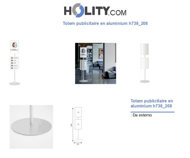 Totem publicitaire en aluminium h738_208
