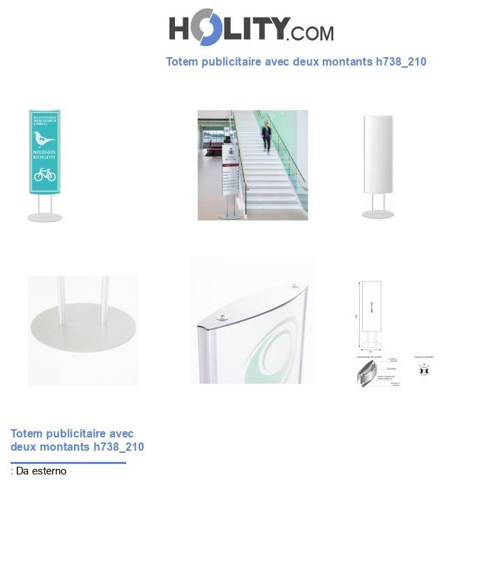 Totem publicitaire avec deux montants h738_210