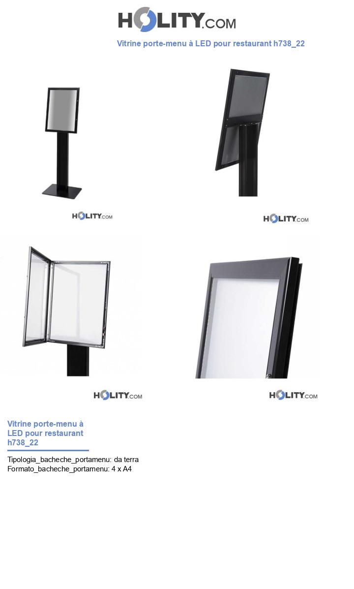 Vitrine porte-menu à LED pour restaurant h738_22
