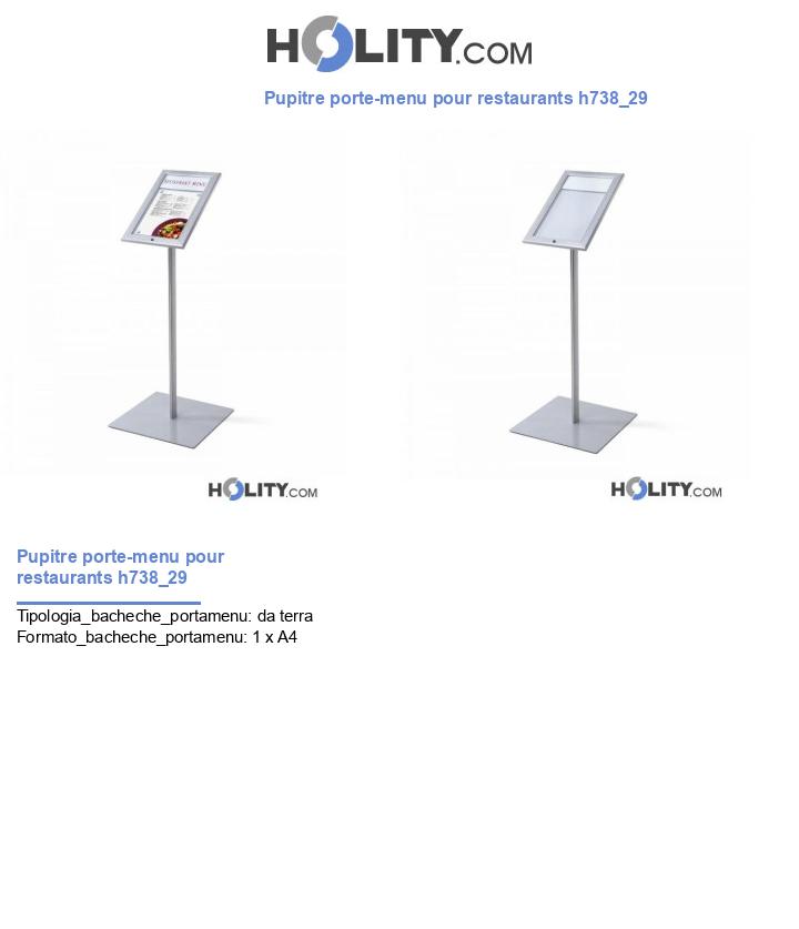 Pupitre porte-menu pour restaurants h738_29