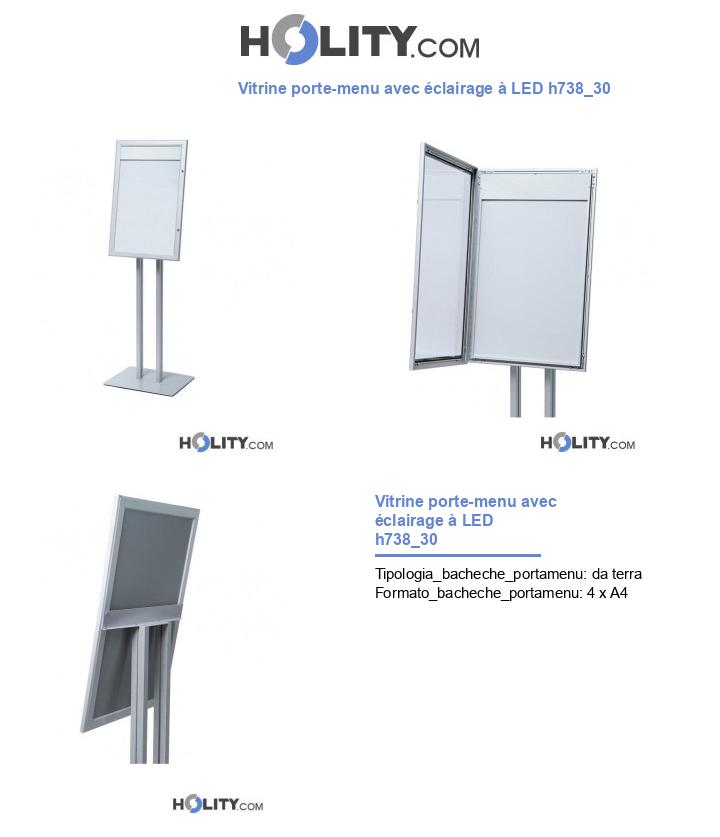 Vitrine porte-menu avec éclairage à LED h738_30