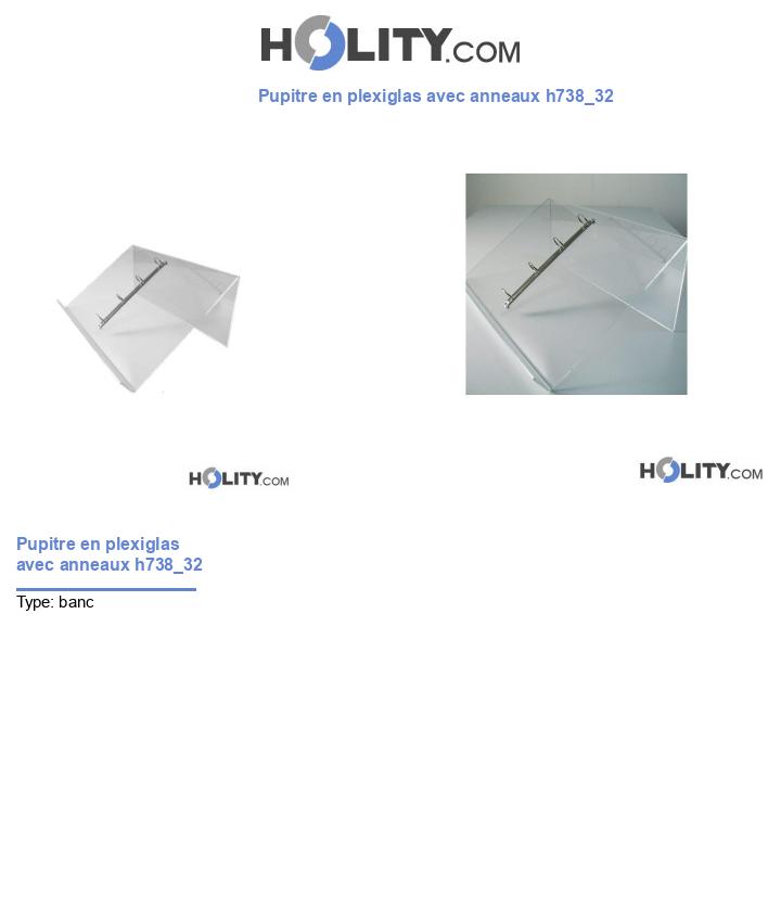 Pupitre en plexiglas avec anneaux h738_32