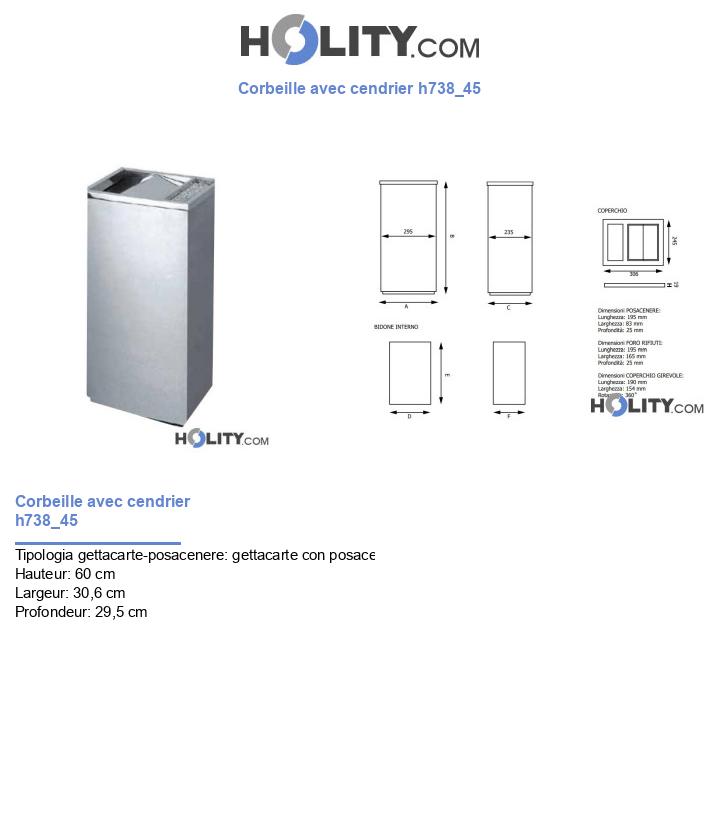 Corbeille avec cendrier h738_45