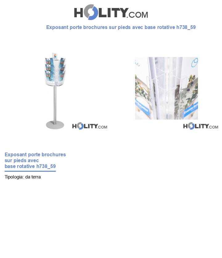 Exposant porte brochures sur pieds avec base rotative h738_59