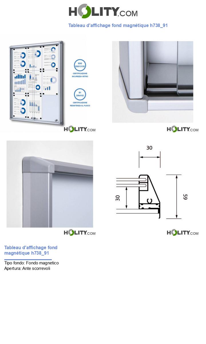 Tableau d'affichage fond magnétique h738_91