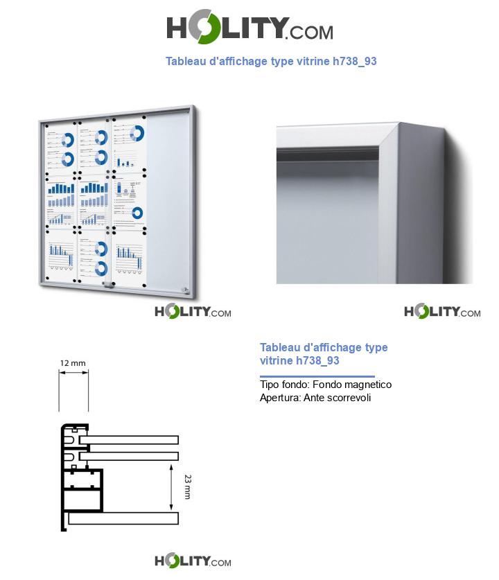 Tableau d'affichage type vitrine h738_93