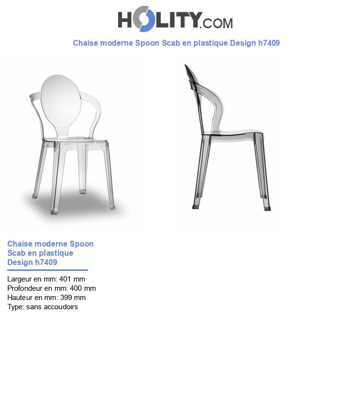 Chaise moderne Spoon Scab en plastique Design h7409