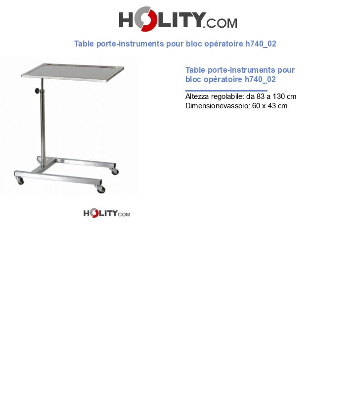 Table porte-instruments pour bloc opératoire h740_02
