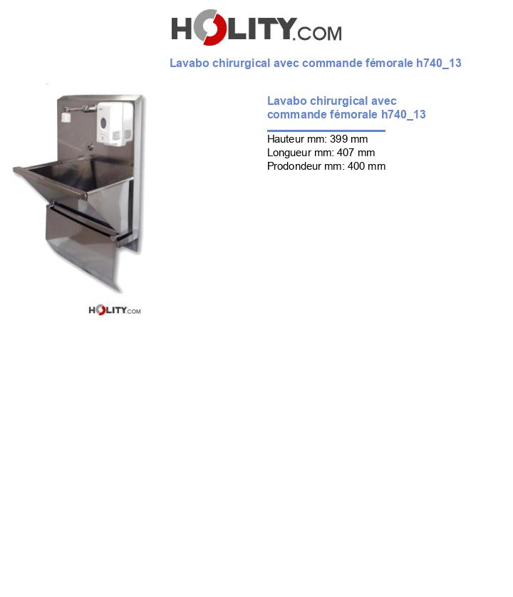 Lavabo chirurgical avec commande fémorale h740_13