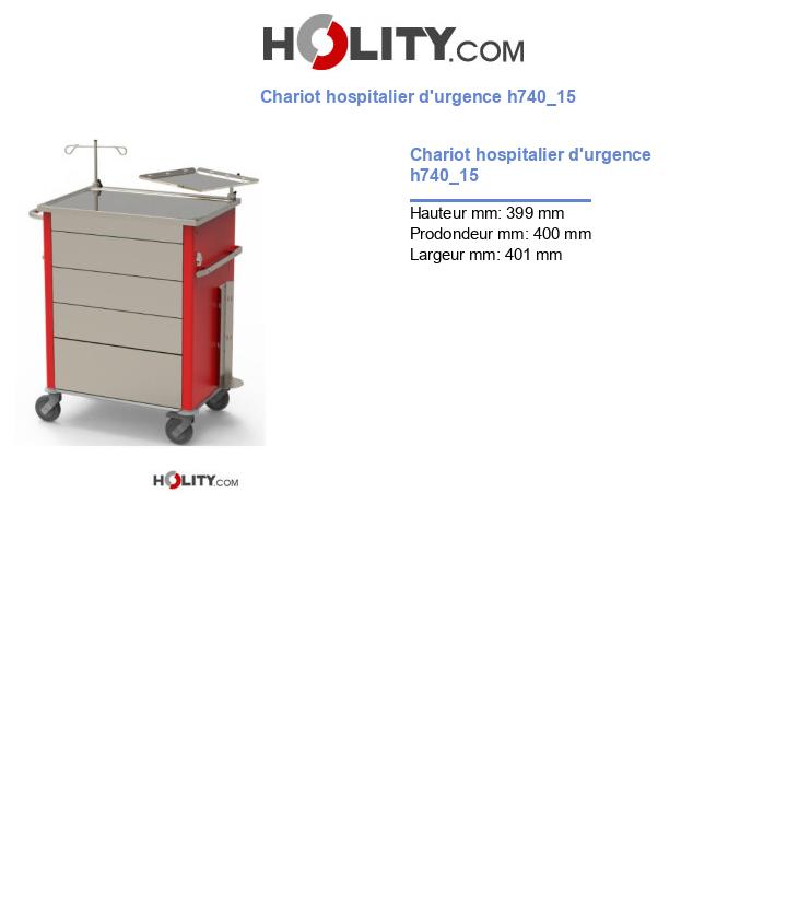 Chariot hospitalier d'urgence h740_15