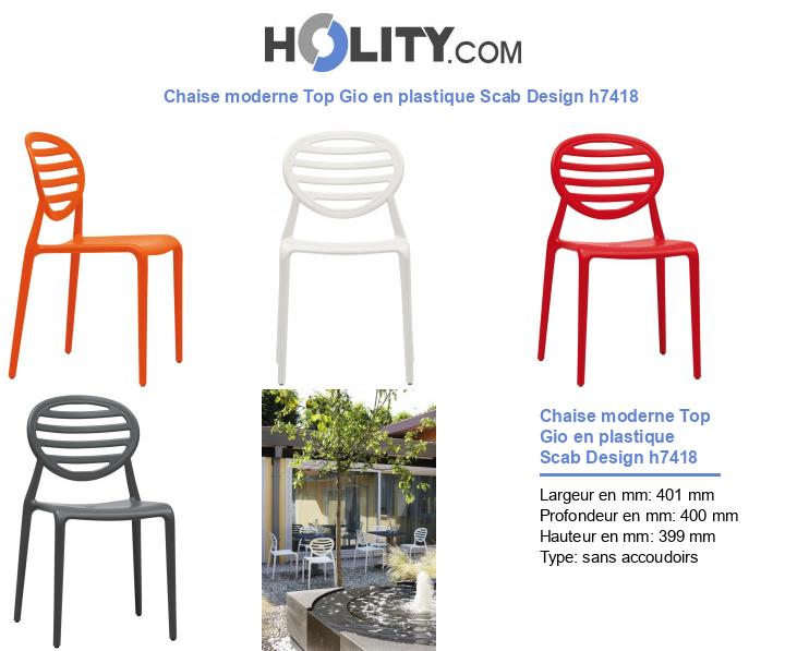 Chaise moderne Top Gio en plastique Scab Design h7418