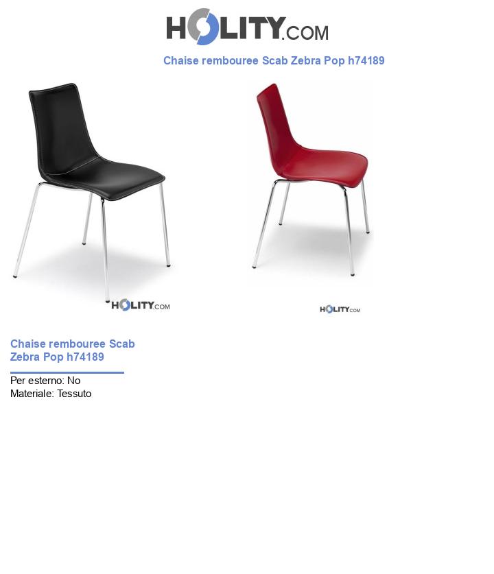 Chaise rembouree Scab Zebra Pop h74189