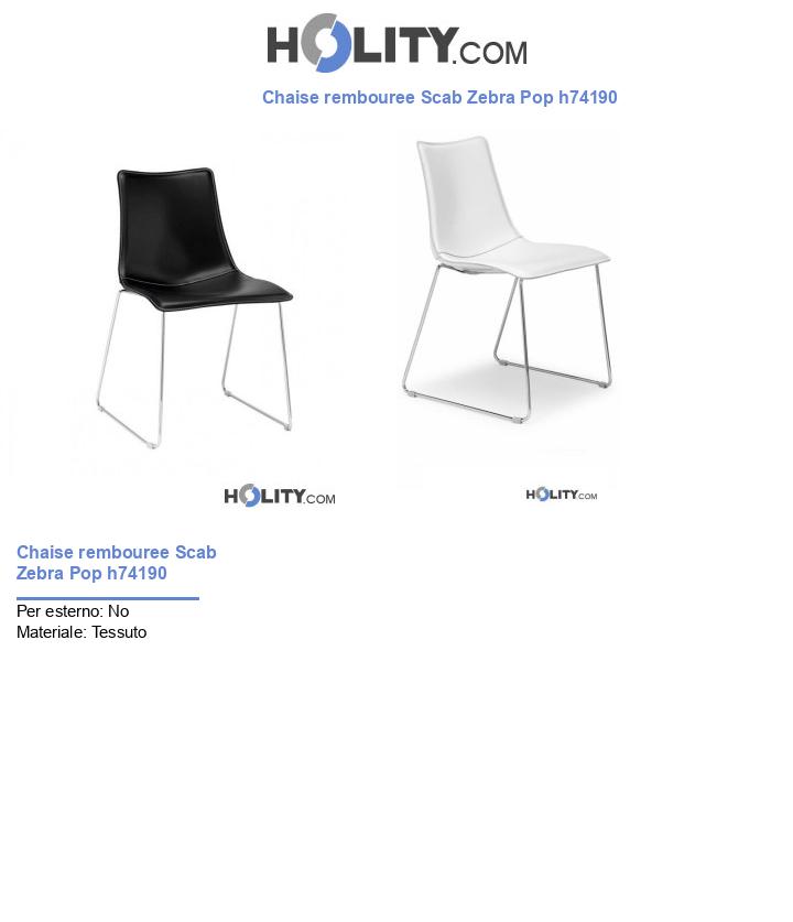 Chaise rembouree Scab Zebra Pop h74190