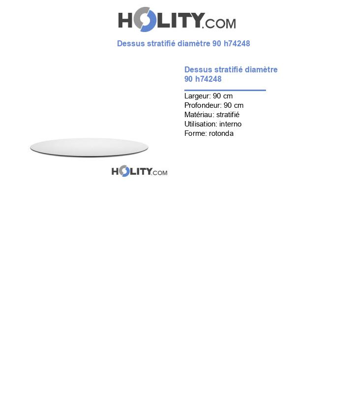Dessus stratifié diamètre 90 h74248