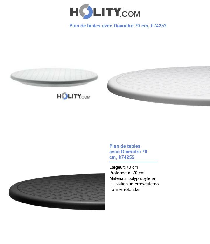 Plan de tables avec Diamètre 70 cm, h74252