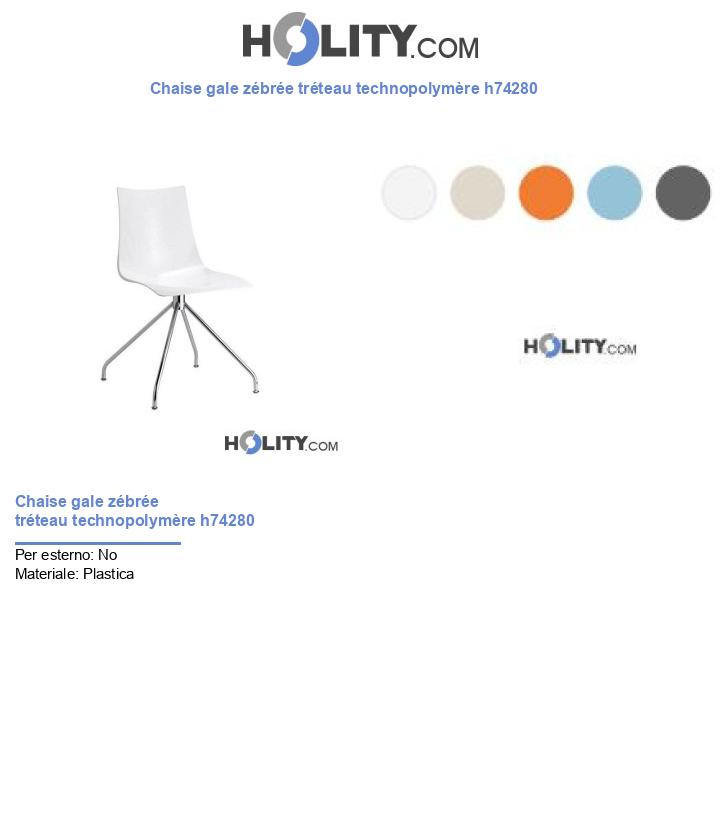 Chaise gale zébrée tréteau technopolymère h74280