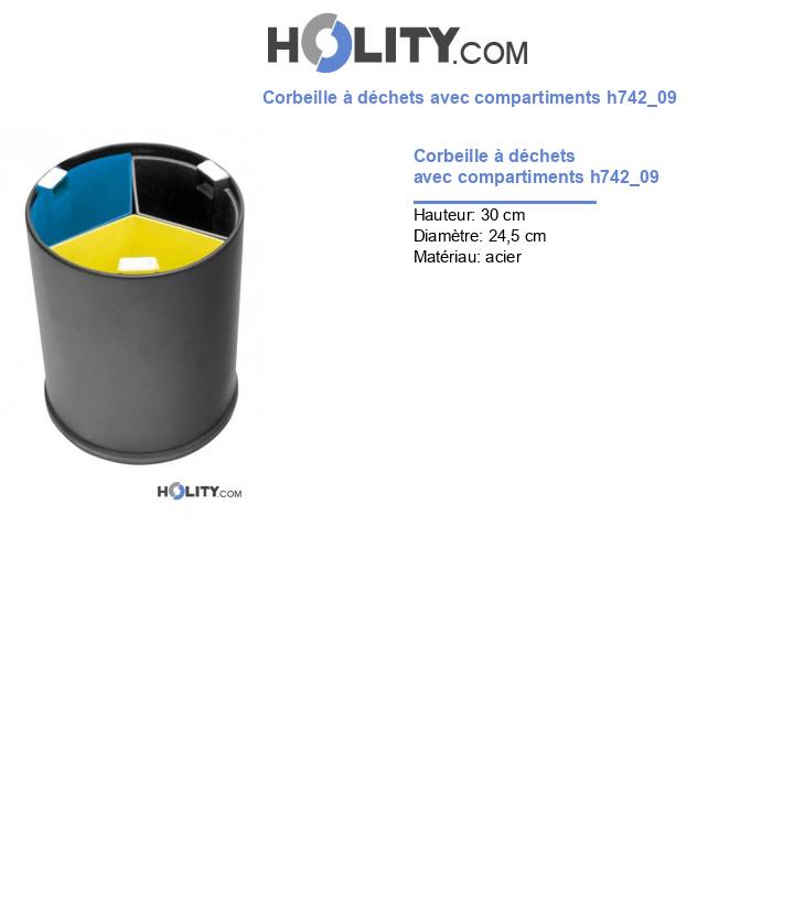 Corbeille à déchets avec compartiments h742_09