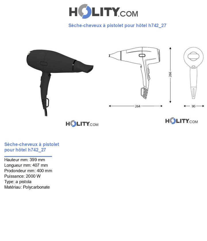 Sèche-cheveux à pistolet pour hôtel h742_27