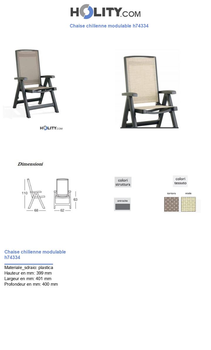 Chaise chilienne modulable h74334