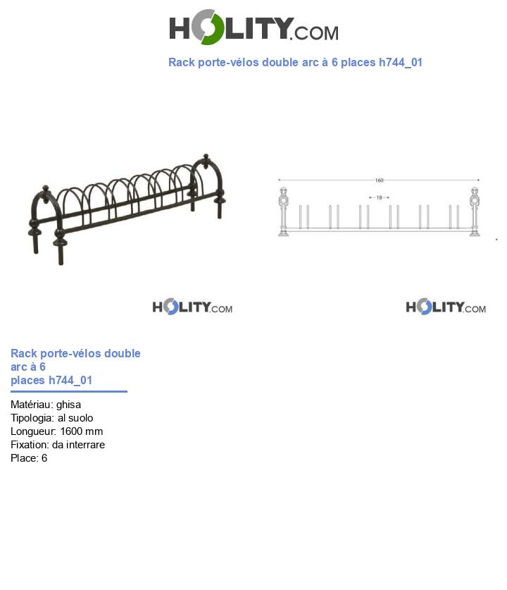 Rack porte-vélos double arc à 6 places h744_01