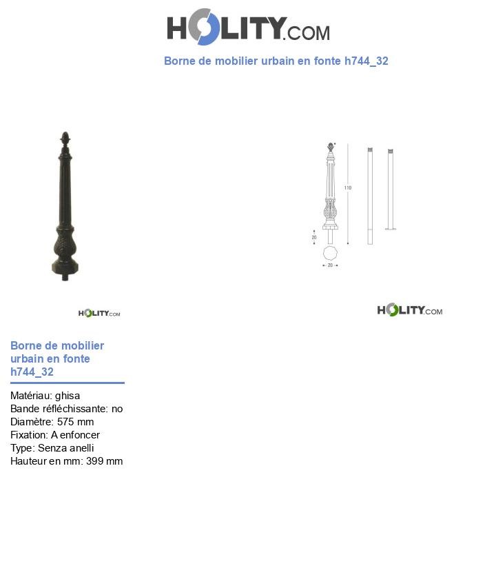 Borne de mobilier urbain en fonte h744_32